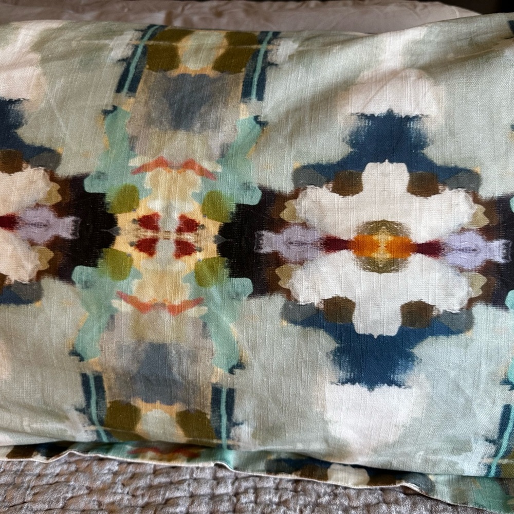 Laura Park King Shams-Orchid Blossom Royal Blue Print